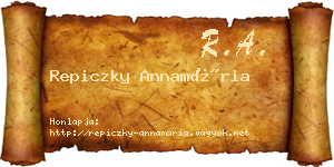 Repiczky Annamária névjegykártya